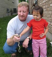 R, daddy and the snake
